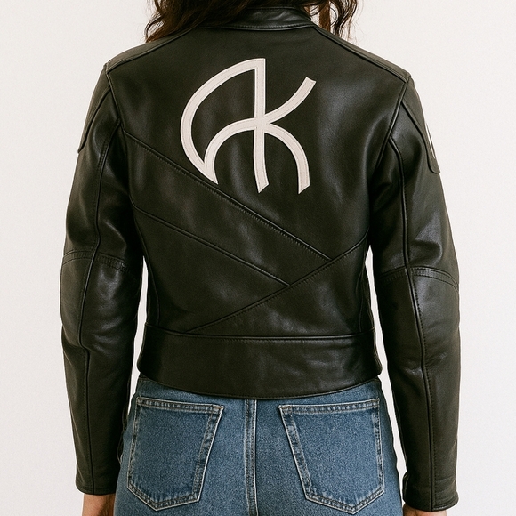 Akoury Cuirs Moto Leather Biker Women's Cropped Jacket Black Size   Medium - Picture 14 of 14